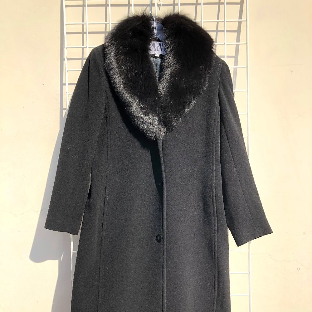 Bill Blass wool fur coat